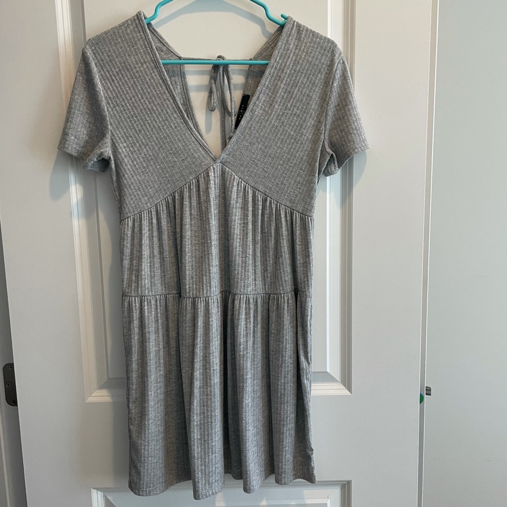 Tiered Grey Dress